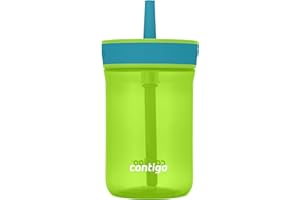 Contigo Kids Leighton Spill-Proof Tumbler with Straw, Cool Lime w/Juniper, 14 oz (414 mL)