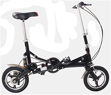 SOGAR 12" Lightweight High-carbon Steel Folding Bike Adult Foldable Bicycle, Rack and Fenders for outdoor,Black