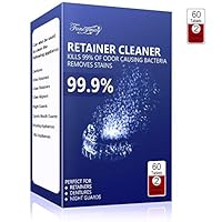 Retainer Cleaning Tablets 60 Tablets, 2 Months Supply, Remove Stains and Bad Odor, Prevent Brace Discoloration, Invisalign Cleaner Tablets, Mouth Guard Cleaner, Mint Flavor