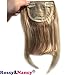 Rossy&Nancy 27/613 Blonde Mixed Brown Color Brazilian Human Hair Clip-in Hair Bangs Full Fringe Short Straight Hair Extension for women 6-8inch
