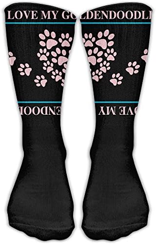 Etrfr I Love My Doodle Dog Lovers Custom Knee High Socks Football Baseball Long Stockings For Men Women 30CM