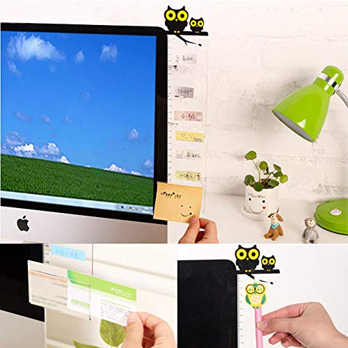 Pack of 2 Left & Right Cartoon Computer Monitors Side Panel/Memo Pads/Sticky Boards/Message Board/Notes Holder for Computer Screen(Owl) - Thumbnail 5