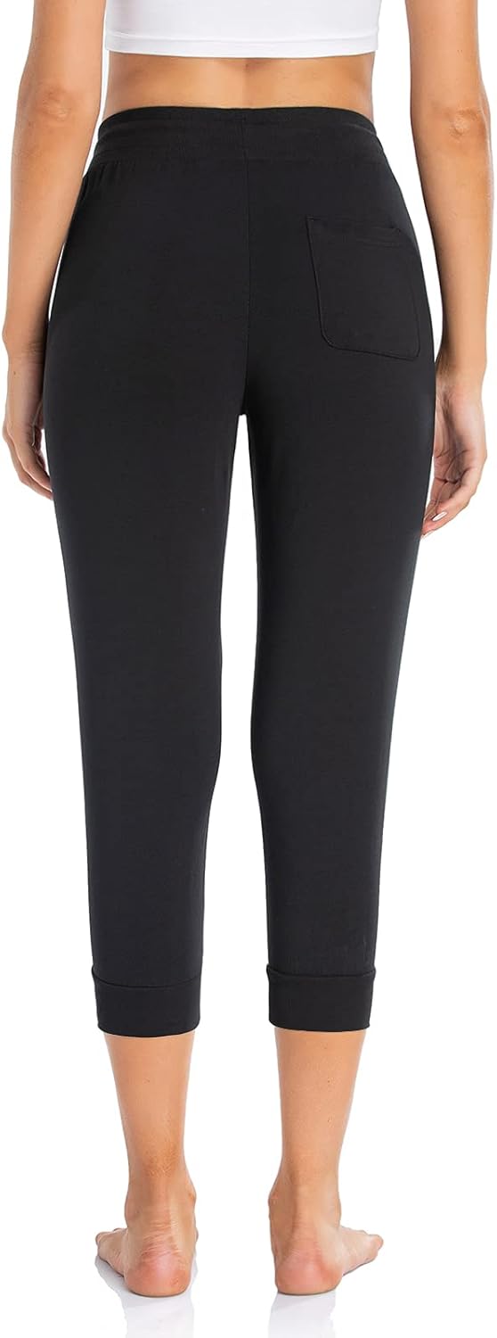 SEVEGO Lightweight Women's 20"/22" Inseam Capri Tall Cotton Soft Jogger with Zipper Pockets: Clothing