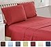 Lux Decor Collection Bed Sheet Set – 4 PC Bed Sheets - Brushed Microfiber - (Queen Size, Checkered Burgundy)