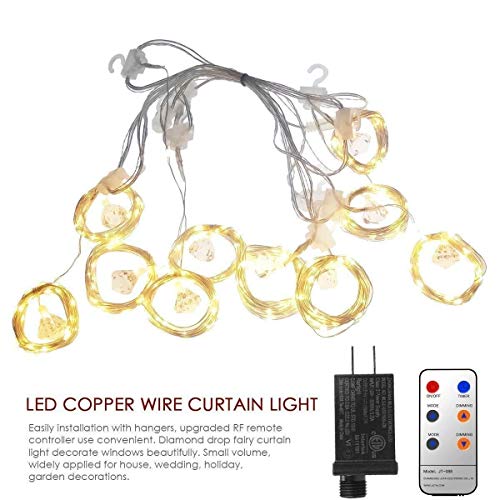 TOFU LED Window Curtain String Light with 8 Modes Remote 300LED 9.8ft×9.8ft Bed Canopy with Lights Twinkle Curtain Light Christmas Decorations, Wedding, Home, Patio, Waterproof Indoor Outdoor