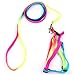 yueton Dog Pet Puppy Cat Kitty Adjustable Nylon Leash Rainbow Dog Chest Straps Chain Seven Color Traction Thoracic Dorsal Suits Dog Rope Dog's Leash Chain