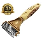 Super Effective Dematting Tool, Dog Grooming Comb By Petter, Safe & Easy, 2-Sided Dematting Rake-Tool For Any Breed, Coat Type & Size-Prevents & Removes All Tangles- Great Choice For Everyday Use