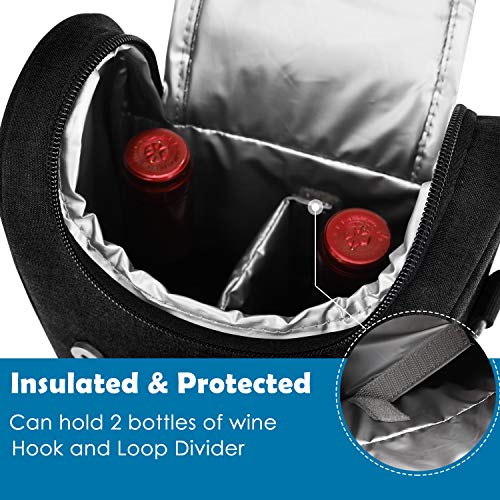 JuxYes 6-Pack Neoprene Bottle Tote Bag - Insulated Wine & Beer Carrier With Handle For Travel, Picnics & Gifts