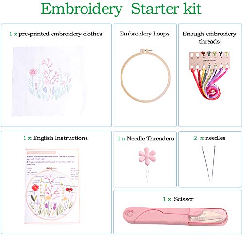 Full range embroidery kits for beginners stamped embroidery kit includes embroidery cloth with