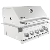 SPIRE 30" Built-In 5 Burner Dual Fuel Grill, All 304 Stainless Steel Body | Offers 63000 BTU, Built-In Thermometer, Electronic Ignition, 904 Sq In Cooking Space, Ceramic Rear Burner, Interior Lighting