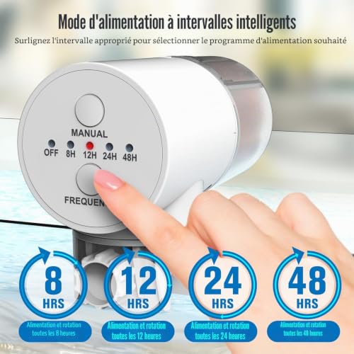 JuzPetz - Automatic Fish Food Dispenser | 4 Programmable Timers | Automatic Aquarium Feeder | Aquarium Accessory | White