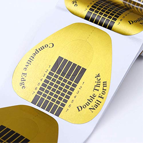 KINGMAS 100 Pcs Nail Art Form Guide Sticker, HorseshoeShaped Nail