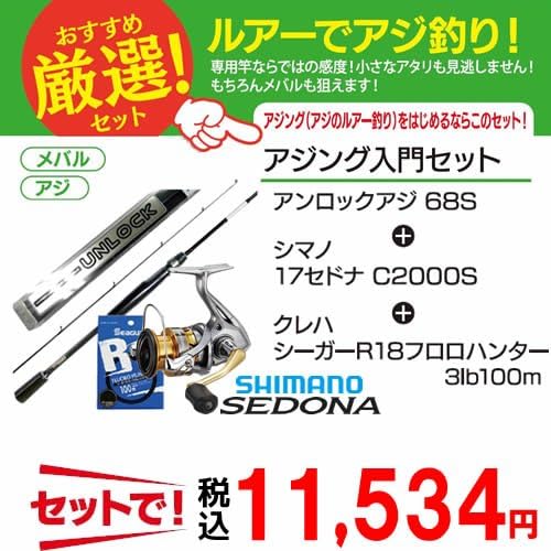 Amazon アンロック アジ ワンランク上のアジング入門 3点セット お買得品 ロッド リールセット Amazon アンロック アジ ワンランク上のアジング入門 3点セット お買得品 ロッド リールセット