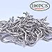 BronaGrand 100pcs Nickel Plated Metal Screw-in Ceiling Hooks Cup Hooks Silver 1inch