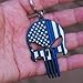 Police Officer Gift - Thin Blue Line Flag Skull Bottle Opener Keychain - Honoring Law Enforcement - Gift Idea for Cop