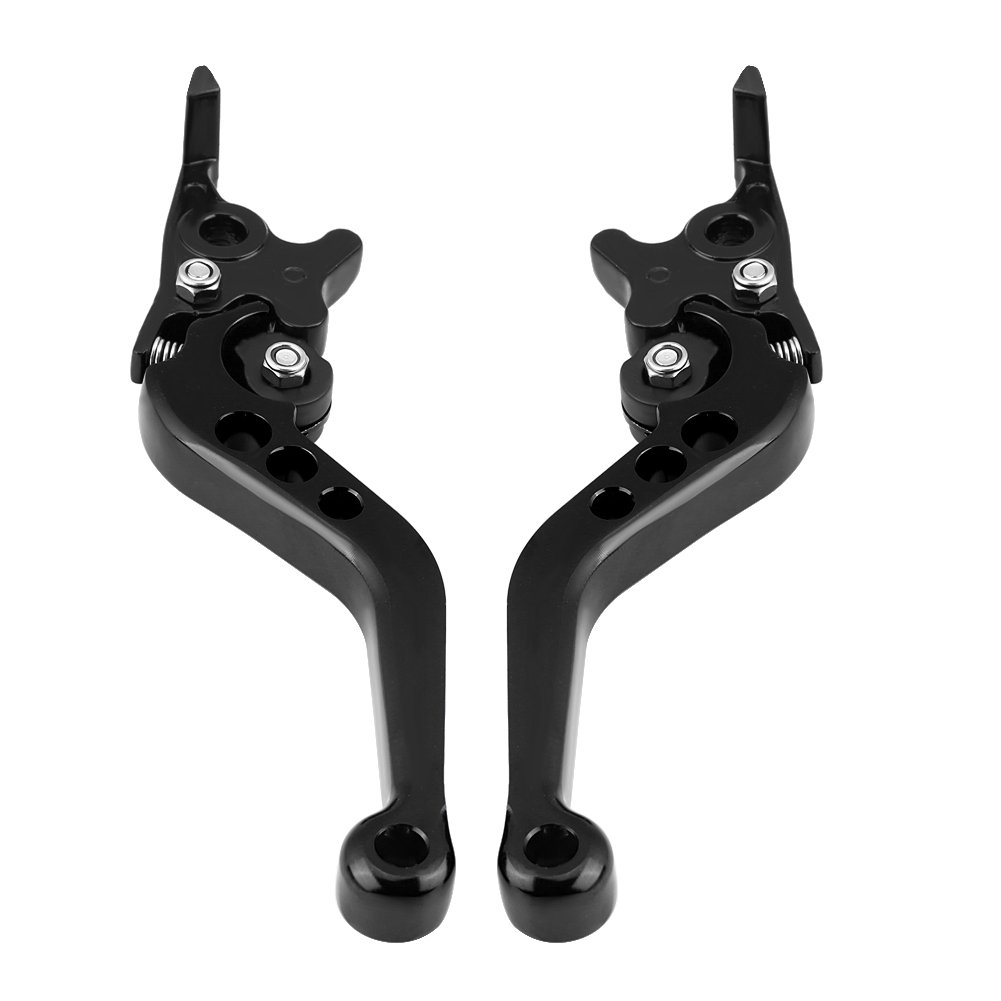 EVGATSAUTO Motorcycle Brake Levers, 2pcs CNC Aluminum Alloy Motorcycle Brake Handle Brake Levers Multi Colors(Black)
