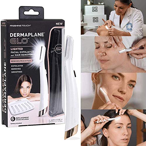 Flawless Dermaplane Glo Lighted Facial Exfoliator,Eyebrow Hair Remover