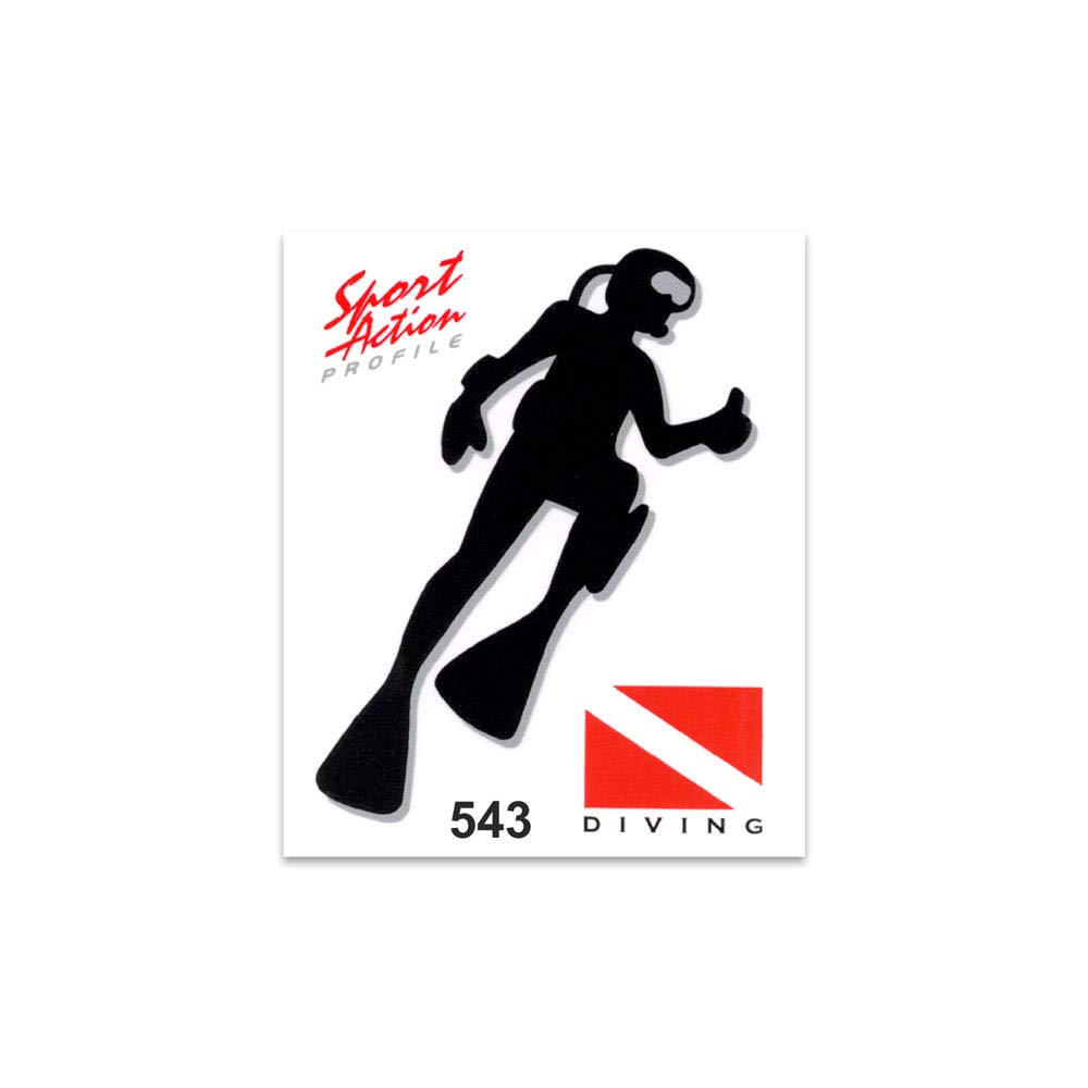 4R Quattroerre.it Stickers Scuba Diver, Black, 10 x 12 cm