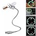 InKach Mini USB Powered LED Cooling Flashing Real Time Display Function Clock Fan