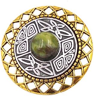 Connemara Irish Marble & Mullingar Pewter: Round Pin