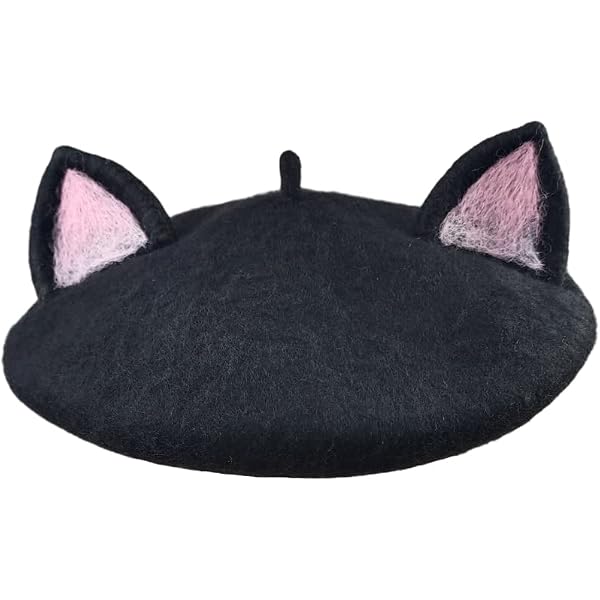 2766 Cat Ears Handmade Beret Vintage Artist Hat Women\'s Cute Lolita Cat Beret Amazon.com: Zasy Cat Ears Handmade Beret Vintage Artist Hat  main image 4