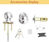 Qrity Stainless Steel Entrance Privacy Door Handle Lockset Key Locking 60/70mm view 5