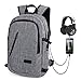 ZZRS Business Laptop Backpack,School Bookbag,Travel Computer Backpack Water Resistant with Anti-theft Lock & USB Charging Port Fits 15.6 inch Laptop for Women & Men-Gray