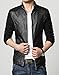 KIWEN Men's PU Leather Collar Jacket Casual Wear(Black,S Size)