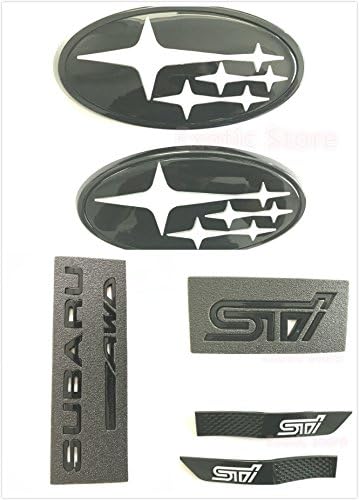 Exotic store Complete Kit 2015 2016 2017 Replacement Fender Grille Star Limited Trunk Black "STI " Fender Badge Emblem For Subaru Impreza WRX STI Fender Emblem Badge (White)