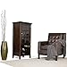 SIMPLIHOME Bedford SOLID WOOD Universal TV Media Stand, 53.9 inch Wide, Living Room Entertainment Center, Storage Cabinet with Glass Doors, for Flat Screen TVs up to 60 inches in Dark Tobacco Brown
