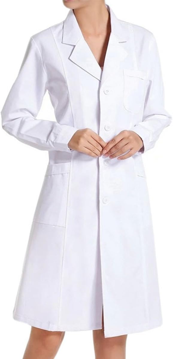 Medical Lab Coat Nurse Sanitary Clothing and Work Uniforms Long Sleeve White Work for Women