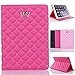 Best New iPad 2017 iPad 9.7 inch Case, Awsaccy(TM) Premium PU Leather Crown Design Bling Diamond Heavy Duty Shockproof Protective Smart Stand Case Cover for New iPad 9.7-inch 2017 Release, Hot Pink