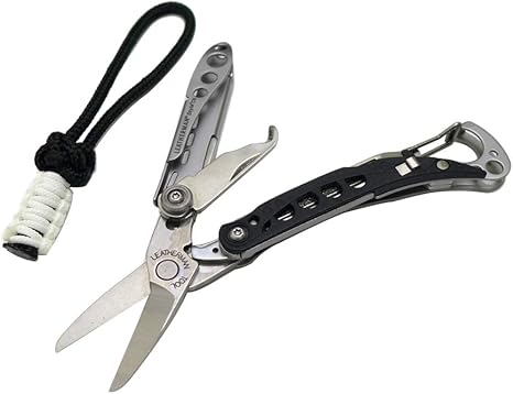 Amazon レザーマン スタイル Cs ナイフレス ハサミ ステンレス キーチェーン ミニ カラビナ マルチツール 特製425パラコード おまけ ロイヤルブリーズ マルチツール