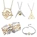 5PCS hp Necklace Set Time Turner Golden Snitch Deathly Hallows for HP Fans Collection Jewelry