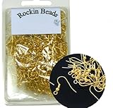 Rockin Beads Brand, 400 Basic Earring Gold Plated Fishhook with 18mm Ball and Coil with Open Loop 21 Gauge. 200 Pairs.