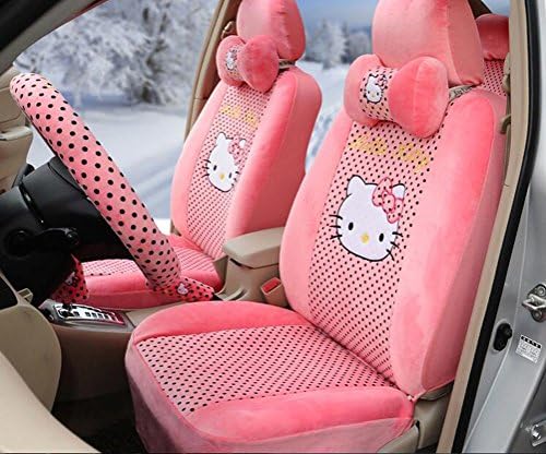 Cartoon Auto Car Cushion Front Steering Wheel Seat Covers 1 Set
