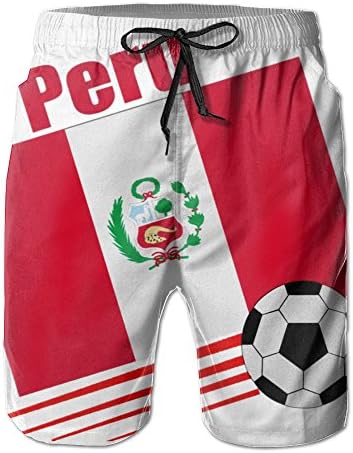 Padada Peru Soccer Mens Shorts Loose Summer Swimming Trunks Running Swimming and Surfing