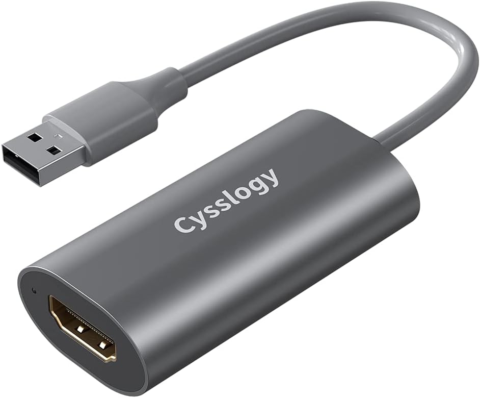 Cysslogy 4K HDMI to USB 2.0 Capture Card 1080P 30FPS Stream Game Video Conf