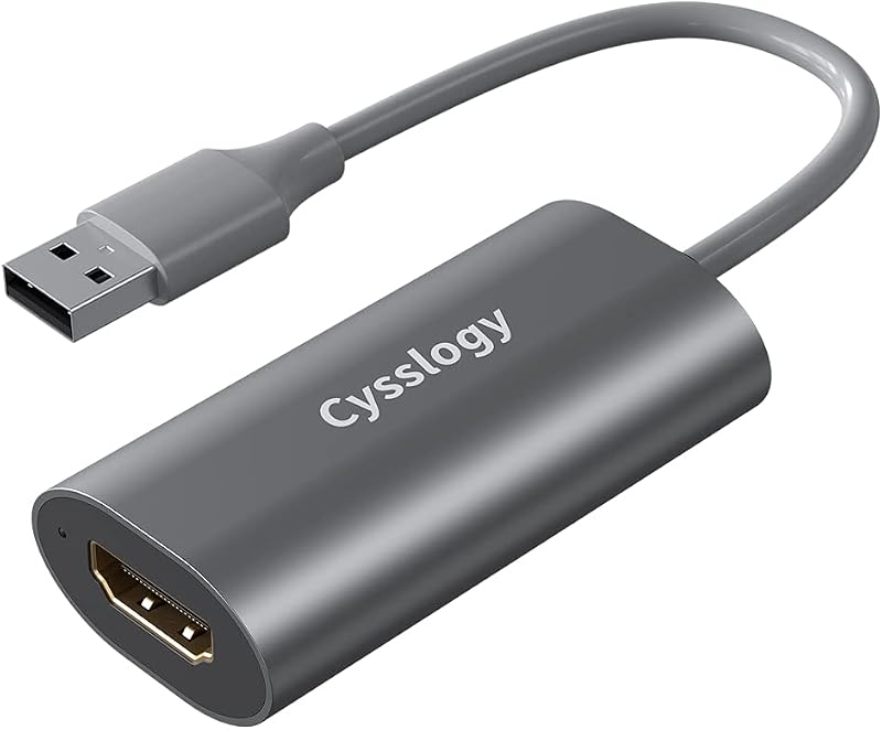 Cysslogy 4K HDMI to USB 2.0 Capture Card 1080P 30FPS Stream Game Video Conf