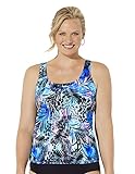 Swimsuits for All Women's Plus Size Chlorine Resistant Floral Tankini Top