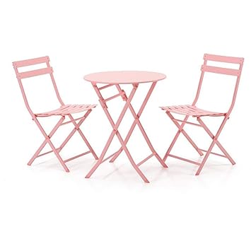 Amazon Com 3 Piece Folding Tables Outdoor Chair Metal Patio