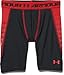 Under Armour Boys' HeatGear Armour Up Fitted Shorts – Long, Black (001)/Risk Red, Youth X-Large