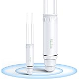 Outdoor WiFi Extender Access Point: AC1200 Wireless Gigabit Dual Band 2.4GHz 300Mbps+5.8 GHz 867Mbps with 2 * 5dBi Antenna, I