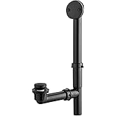 Artiwell 1-1/2" Black Tubular Bath Drain Kit with Tip-Toe Bath Drain Stopper, Touch-Toe Tub Drain, Tip Toe Bathtub Drain Wast