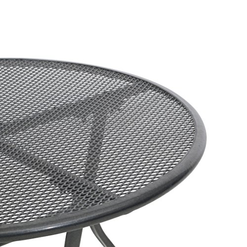 greemotion Gartentisch Toulouse rund, Ø ca. 80 cm, pflegeleichter Tisch aus kunststoffummanteltem Stahl, Esstisch mit Niveauregulierung, eisengrau – Bild 5