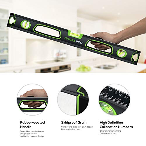 image for Spirit Level, GALAX PRO 24 Inch Grip Level, Standard Metric Ruler with