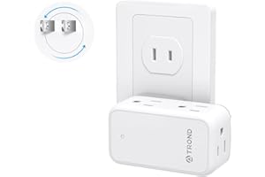TROND 3 to 2 Prong Adapter, 2 Prong Outlet Adapter with 360° Rotating Plug, 6 AC Outlet Extender, Travel Power Splitter for US to Japan, Plug Extender for Old House Travel Essentials
