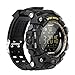 EX16 Rugged Waterproof Sports Smart Watch for Men Women Bluetooth Smartwatch with Activity Tracker Pedometer Steps Calories Counter Stopwatch Long Battery Life Compare for iOS & Android (Black)