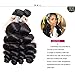 Suerkeep Loose Wave Virgin Hair Bundles Brazilian Human Hair Weave Remy Hair Bundles Loose Wave Brazilian Human Hair Extensions(12 14 16, Jet Black Color)
