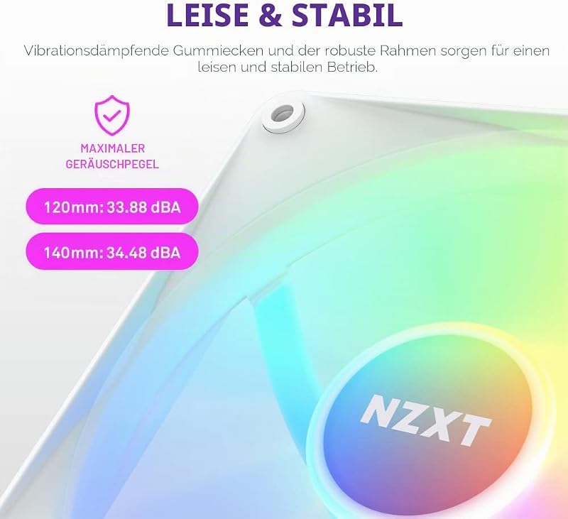 F140 RGB Core - 140mm Hub-montierter RGB PC-Lüfter - Weiß